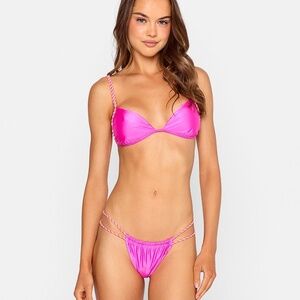 Beach Bunny Swimwear Tessa Triangle Top - Pink Size DDPink / DD